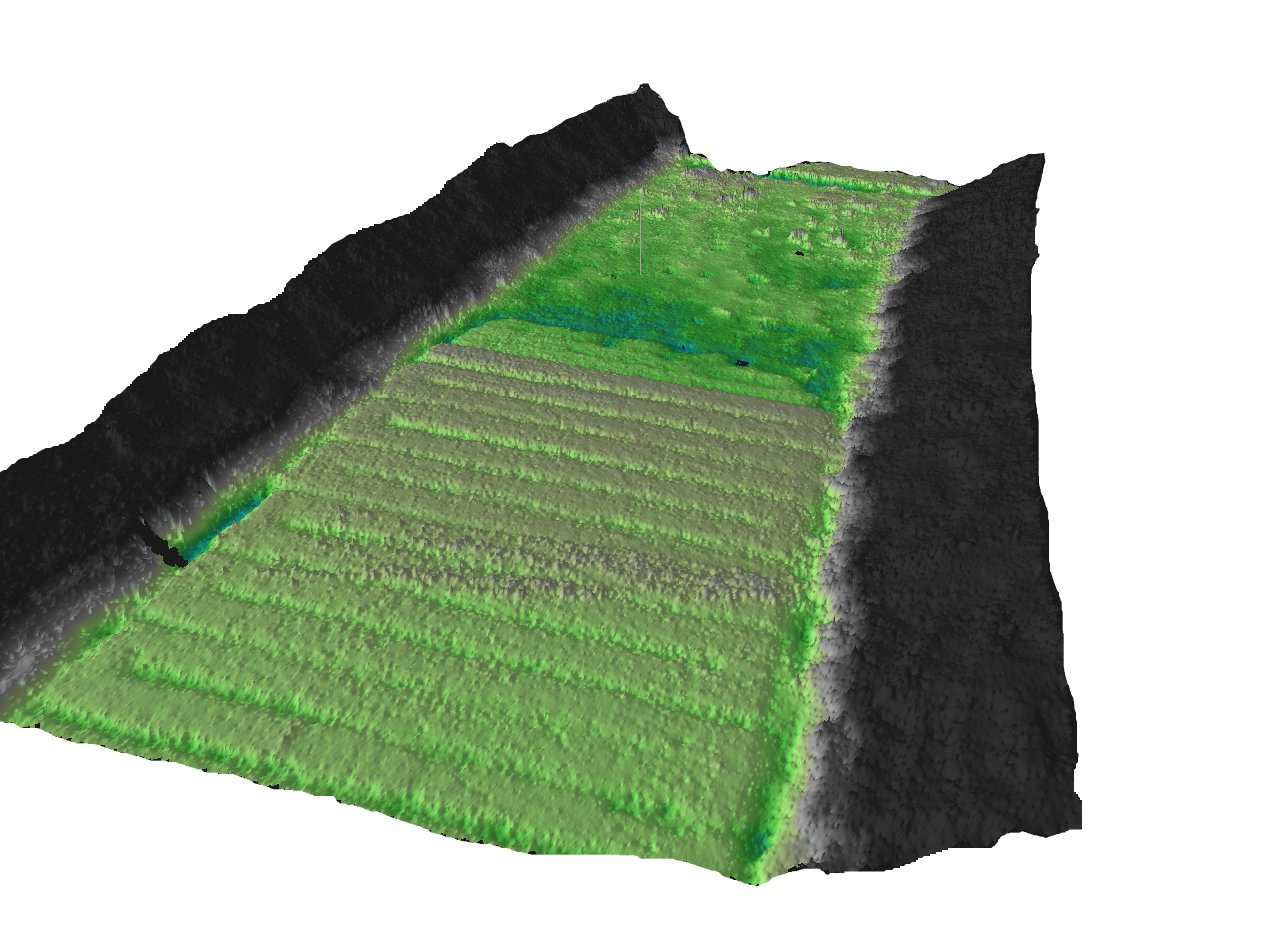 Multibeam survey of installed gravel bed